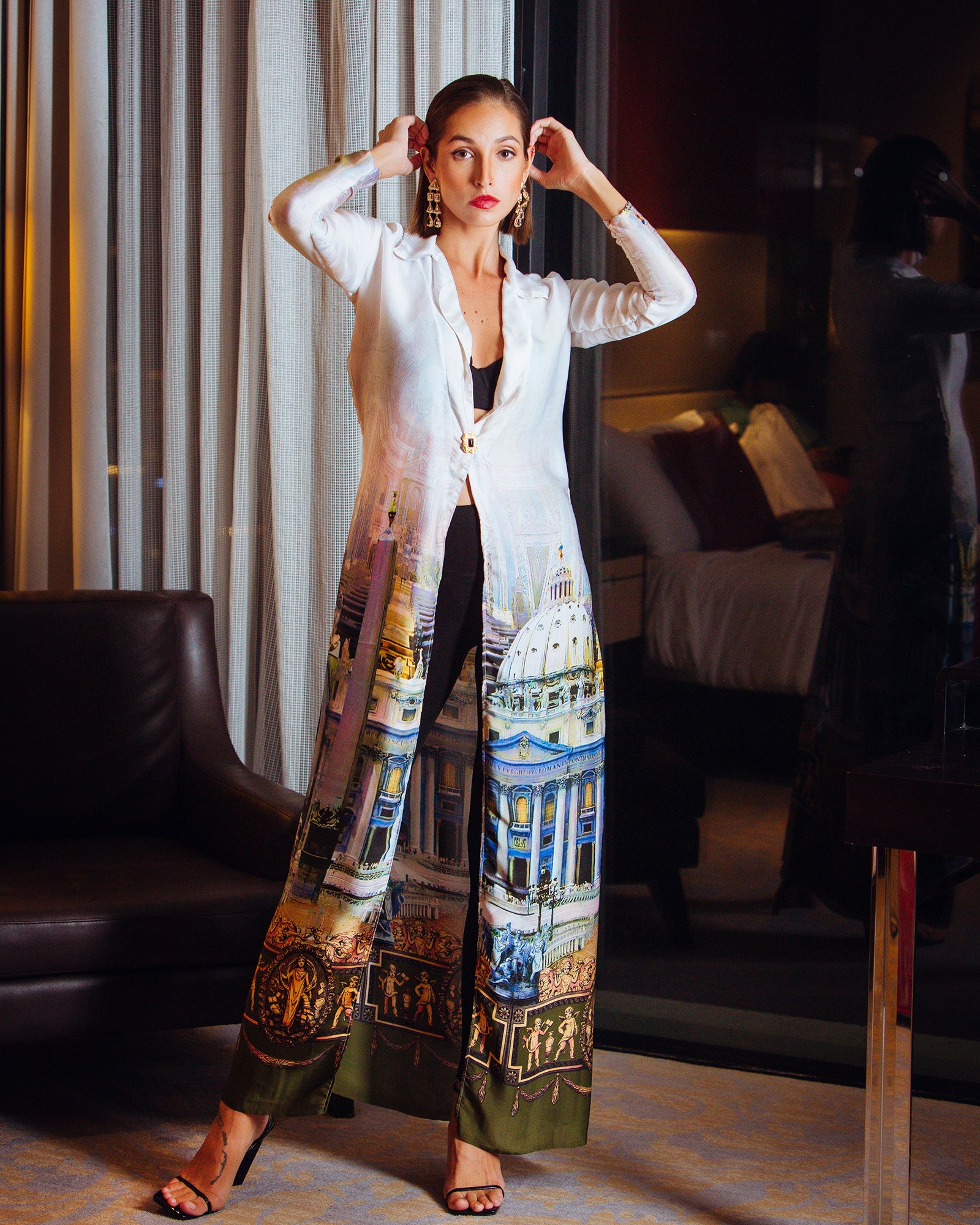 Blazer floor length coat