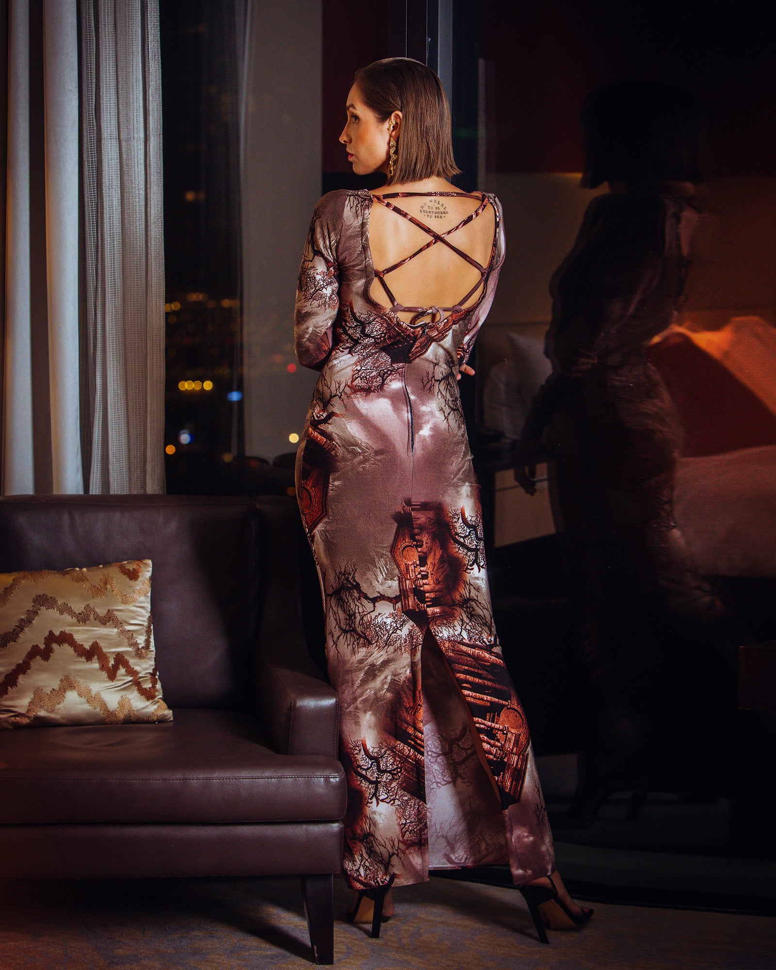 Floor length bodycon dress