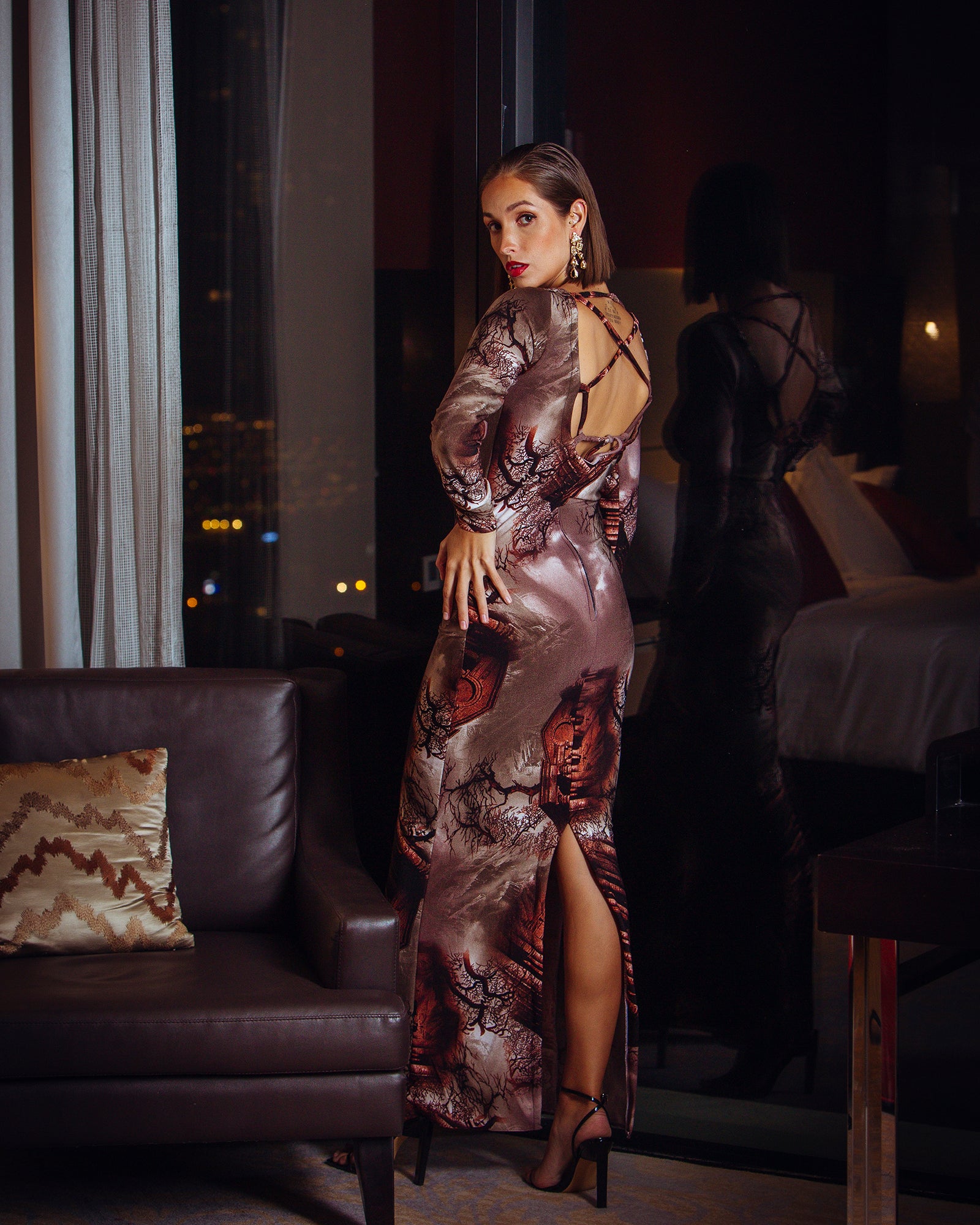 Floor length bodycon dress